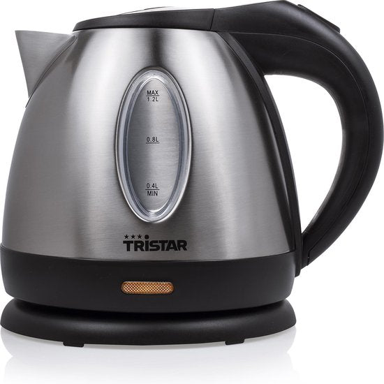 Bouilloire Tristar WK-1325 - 900W - 1,2L - adaptée au camping - acier inoxydable
