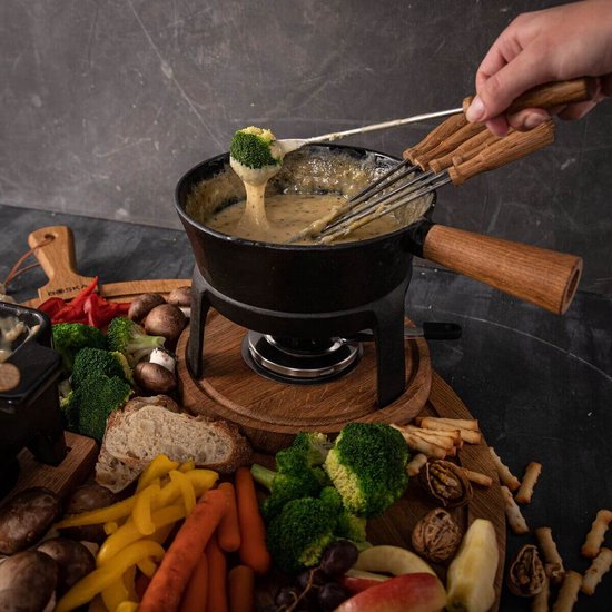 Boska Fondue Set Pro L - Set à fondue au fromage - Pour tout type de cuisinière - Fonte robuste et incassable - 1.8 litres