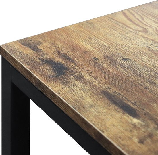 Ensemble de 3 tables d'appoint industrielles brun-noir : élégant et peu encombrant