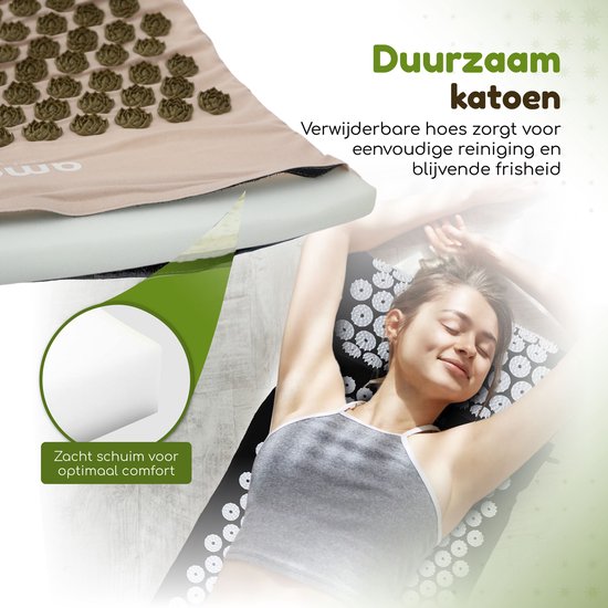 Tapis à ongles Amati Blue Lotus - Coussin et accessoires inclus - Beige