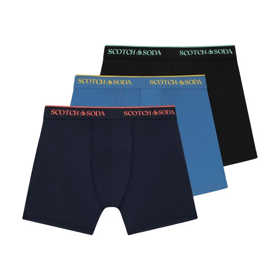 Scotch & Soda Active Stretch Boxer Shorts - Hommes - Lot de 3 - Performance Fit - Multi Size S