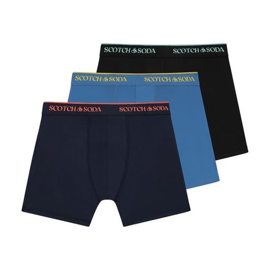 Scotch & Soda Active Stretch Boxer Shorts - Hommes - Lot de 3 - Performance Fit - Multi Size S