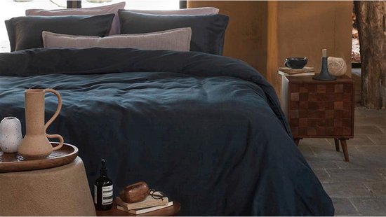 vtwonen Housse de couette Earth - Single - 140x200/220 - Dark Blue