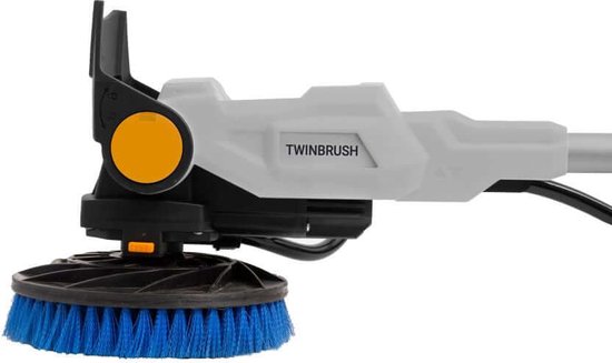 Batavia Accu 18V Twin Brush brosse de nettoyage télescopique - Excl. batterie et chargeur - Brosse de nettoyage avec manche télescopique - Tête de brosse ergonomique, étanche et réglable pour un nettoyage sans effort des toits, panneaux solaires et piscin