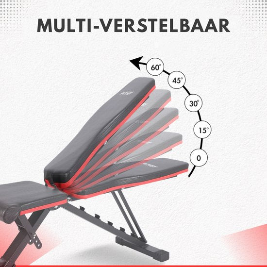 Banc de Fitness Fitby - Banc de Halter - Banc de presse - Banc d'exercice - Réglable - Capacité de poids de 150 kg - Pliable - Noir
