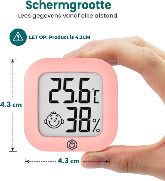 Ease Electronicz Hygromètre - Station météo - Humidimètre - Thermomètre pour l'intérieur - Pile et bande adhésive incluses