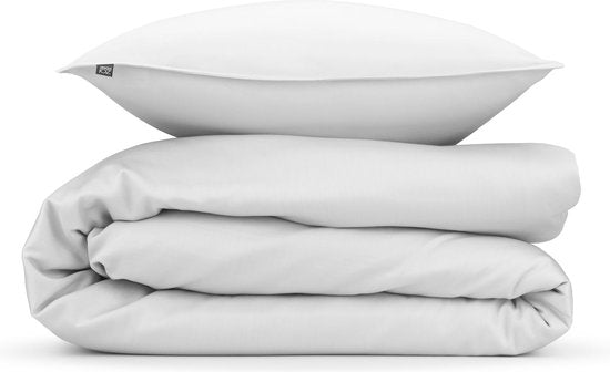 ZoHome Satinado Housse de couette - Double - 200x200/220 cm - Blanc