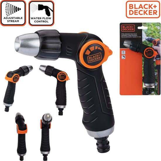 BLACK+DECKER Buse de pulvérisation - 3 supports - Universelle - Noir/Orange