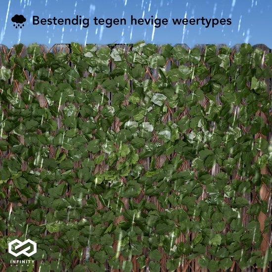 Infinity Goods Haie artificielle - extensible - 180 x 90 cm - Lierre artificiel - Plantes artificielles pour l'extérieur et l'intérieur - Imitation végétale - Lierre artificiel - Extensible - Paravent de jardin - Paravent de balcon