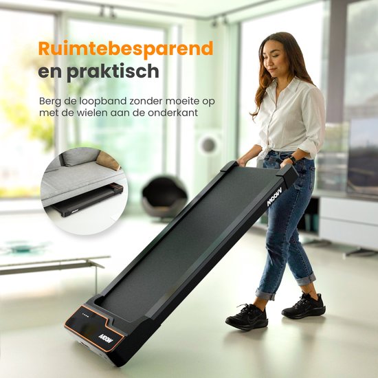 Moovv SmartStep - Tapis de course pour la maison 1-6km/h - Tapis de marche - Bande de marche électrique pour le bureau - Fitness