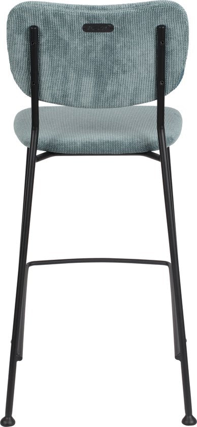 Zuiver Benson Tabourets de bar dossier 64.5 cm Gris/Bleu - Lot de 2