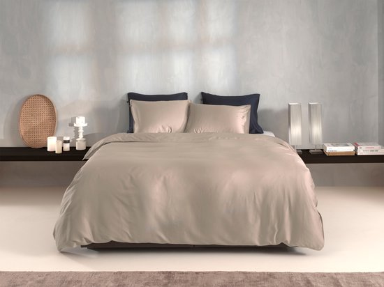 ZoHome Satinado Housse de couette - Litsjumeaux - 240x200/220 cm - Forest Sand