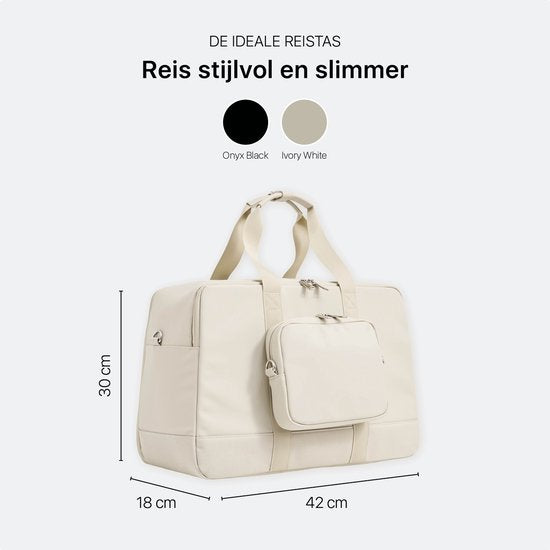 ONYX Underseater - Duffel bag 28L - Sac de voyage de luxe Bagage à main - Convient aux femmes et aux hommes - Sac de week-end Ivoire Blanc