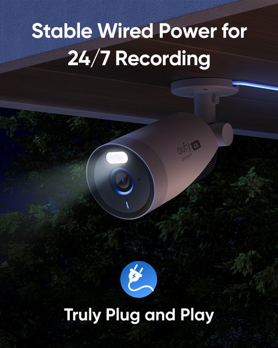 eufy Security E330 Outdoor Cameras, 4 Pack with HomeBase 3 - Ensemble de caméras extérieures - résolution 4K Ultra HD, enregistrement 24/7, couverture wifi de 464 m², reconnaissance faciale AI, caméras de sécurité extérieures filaires
