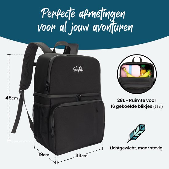 Sac à dos cool - Sac à dos cool 28L - Sac à dos cool - Sac à dos cool - Noir - Sunflake