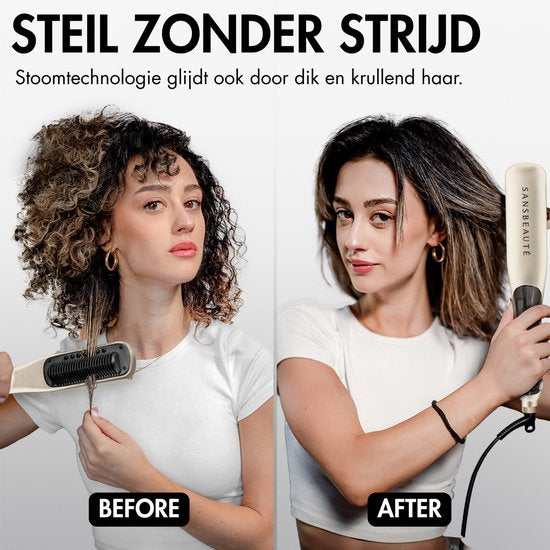 Sansbeauté® Steam Straightener PRO - Lisseur à vapeur - Professional Straightener 5.0 - Lisseurs à vapeur - Cremé