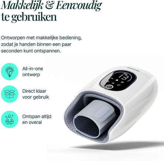 Dreaver Hand Massager Pro - Appareil de massage pour les mains - Rhumatisme/RSI/Artrose et douleurs articulaires - Réflexologie des mains - Sans fil