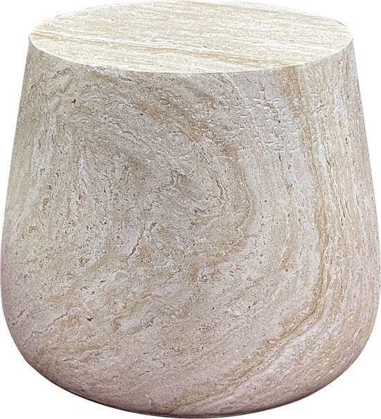 House Nordic - Table d'appoint Bonn - Design scandinave - Rond - Naturel - Ø47,5 cm - Compact - Durable - Fiberclay