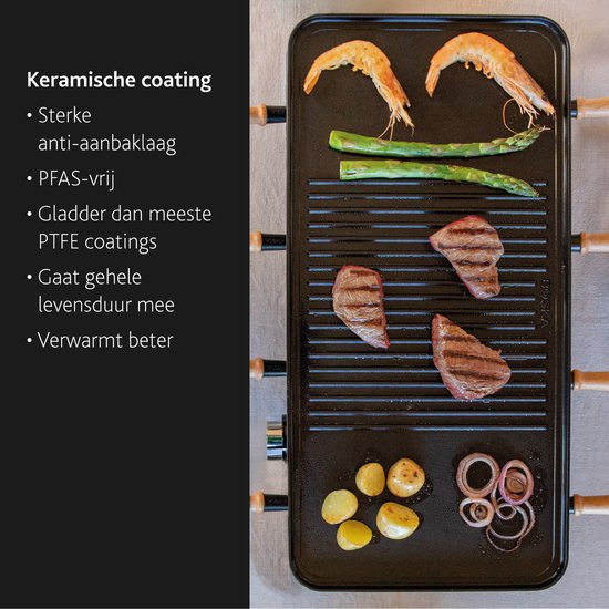 BOSKA Raclette Gourmet Party - Pour 8 personnes Bois de hêtre Acier - Set gourmet