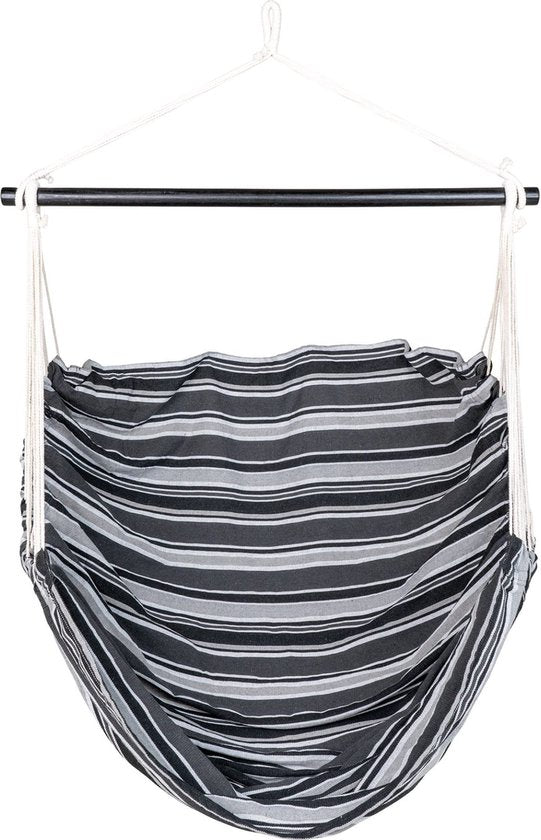 house nordic lamia chaise hamac - noir, gris et blanc