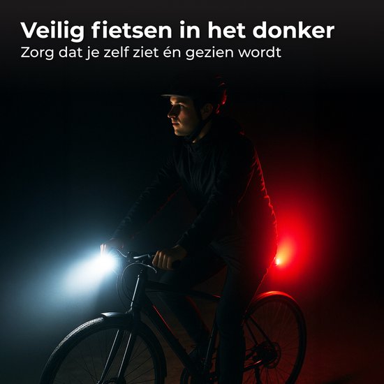 Nuvance Bicycle Light - Eclairage vélo - 6 étapes - 1000 Lumen - Eclairage vélo - Eclairage avant - Eclairage arrière - USB rechargeable