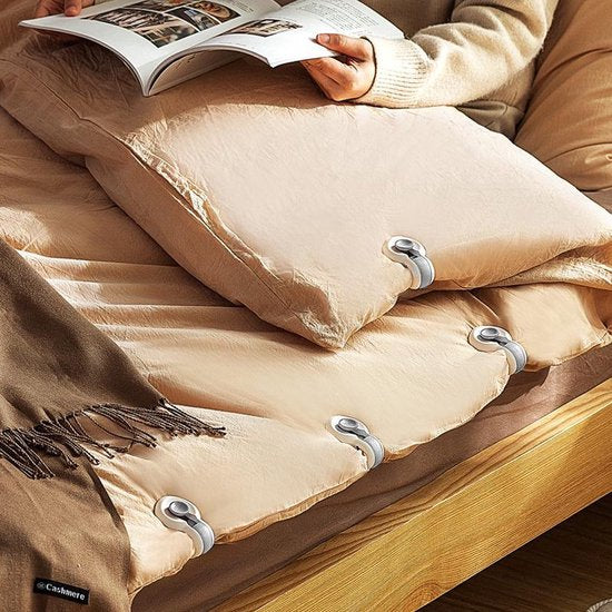 Clips de couette robustes - Clips de couette - Clips de couette - Clips de housse de couette - 6 pièces - Blanc/Vert