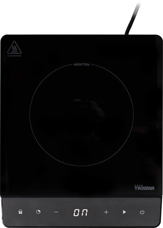 Tristar Deluxe Table de cuisson à induction 2000W - IK-6161 - 1 zone de cuisson - Minuterie jusqu'à 180 min - Noir