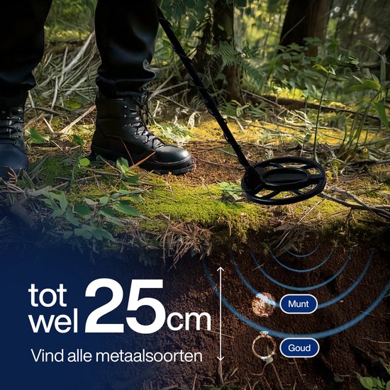 EarthVision Détecteur de métaux TerraWave PRO - Pour enfants et adultes - Hauteur réglable - Etanche - Léger