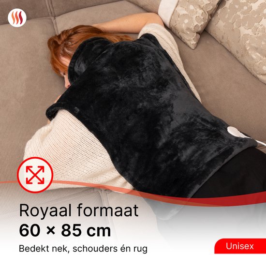 Seranova Coussin chauffant électrique pondéré pour le dos, les épaules et le cou - Coussin chauffant - Coussin chauffant - 1.3KG - 100w - Gris