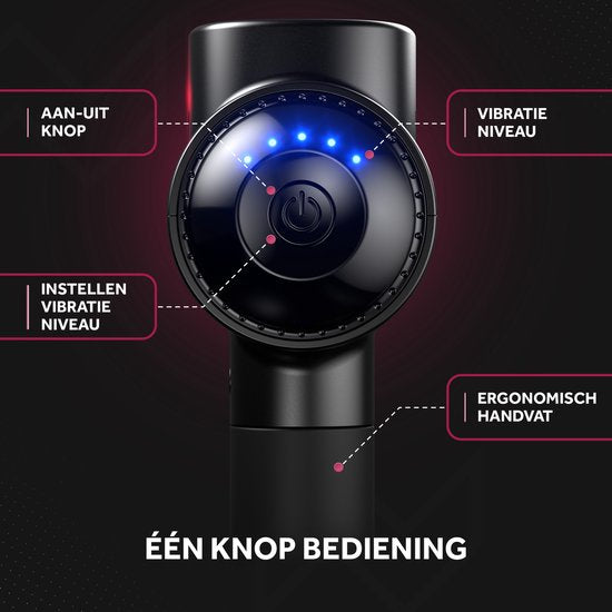 Northwall Massage Gun Professional PRO - Pistolet de massage avec étui et 5 accessoires - Appareil de massage sportif et de relaxation puissant et sans fil