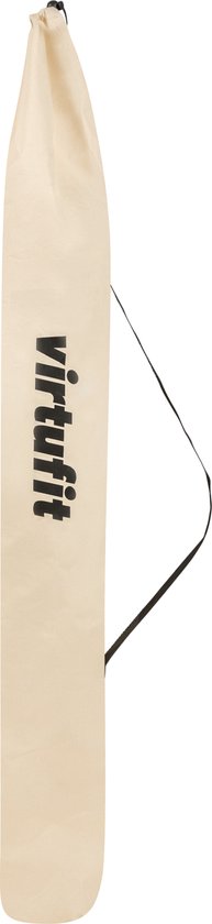 VirtuFit Beach Parasol Premium - Windbreak - Beige - 225 x 140 cm - Windbreak with Zipper Flaps - Sturdy Construction - Beach Parasol with Carrying Bag - Beach umbrellas - Beach Parasol - Beach tent