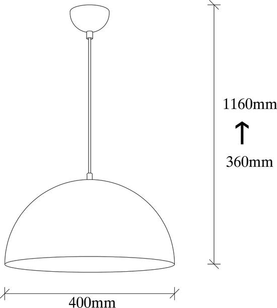 Lampe suspendue moderne noir et or 40 cm | Canti