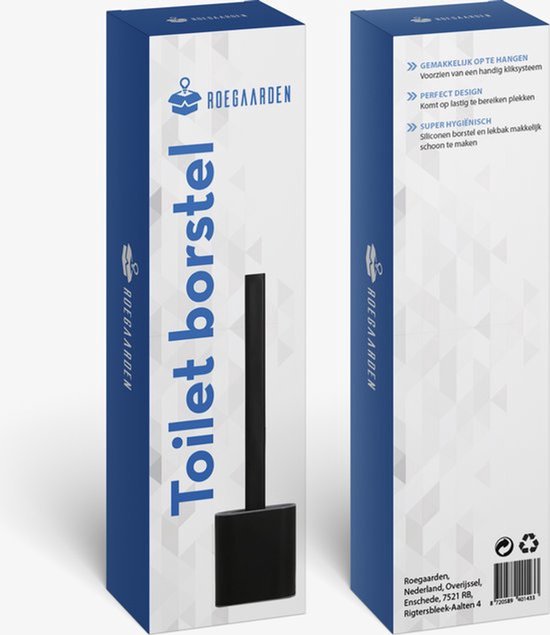 Roegaarden Brosse WC avec support - Brosse WC - Silicone - A poser et à suspendre - Noir entier