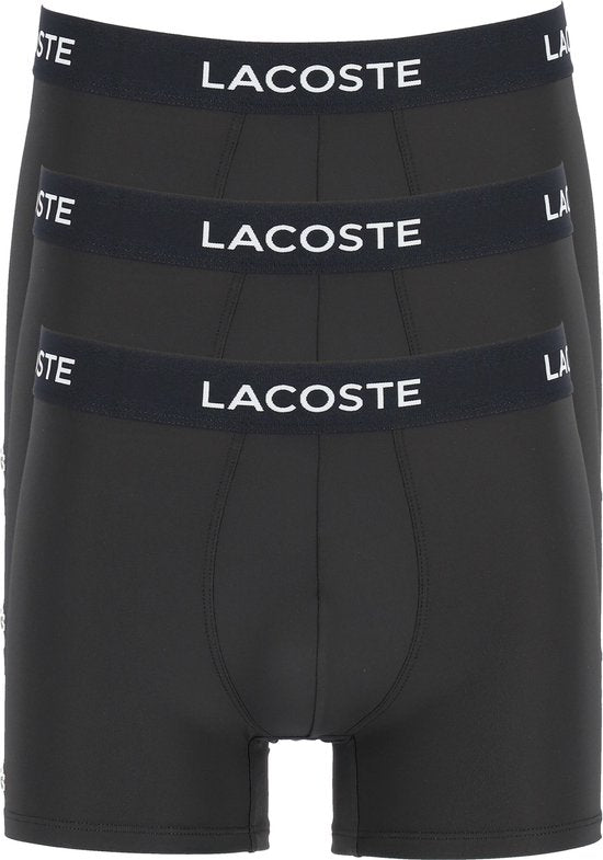 Caleçon Lacoste Hommes Microfibre Noir 3-Pack - Taille M