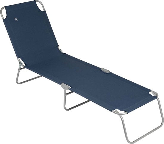 Bo-Camp - Chaise longue - 5 pieds - Bleu