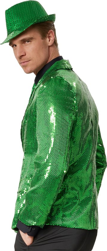 Dressforfun Manteau paillette homme vert L - habillage costume halloween habillage soirée carnaval habillage soirée - 303943