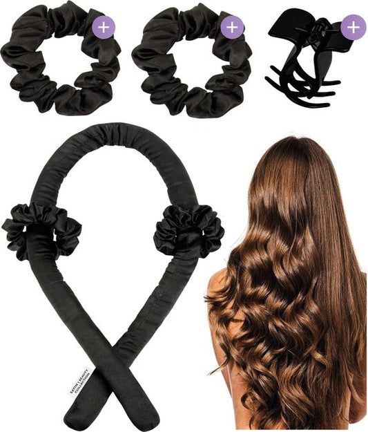 Boucles douces et soyeuses sans chaleur - Satin - Ruban - 2 chouchous et 1 pince à cheveux inclus - Rouleaux à cheveux - Boucles - Boucles sans chaleur - Boucle à cheveux en satin - Produits pour cheveux bouclés