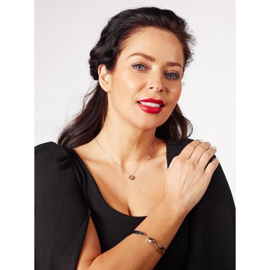 Laura Ferini Collier pour dames Cerchio - Collier en argent avec pendentif - plaqué or blanc 18K - Collier - Collier - Bijoux - Accessoires - Collier pour dames avec pendentif