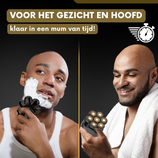 Rasoir 6 en 1 pour homme - Tondeuse - Sansbeauté® SkullSharp Classic - Rasoir électrique pour le visage et la tête - Rasage de la tête - électrique - Wet & Dry