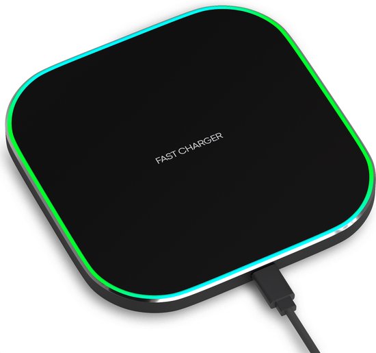Strex Wireless Charger 15W - Câble inclus - QI Fast Charger - Chargeur sans fil - Chargeur rapide - Indication LED