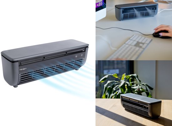 Nexxt Wireless Mist Fan Fan & Air Cooler - Sans fil, silencieux, rechargeable - Avec brumisation et télécommande - Pour la maison, le bureau ou le camping