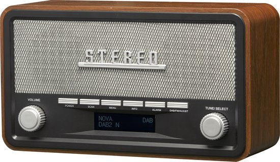 Denver DAB Radio - Retro Radio - Bluetooth - DAB+/ FM - Dimmable - Batteries & secteur - DAB18