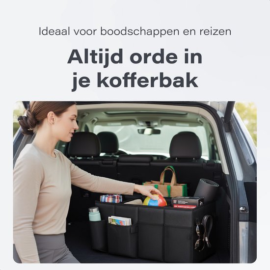 Organisateur de coffre - Compact et spacieux - Accessoires de voiture - Boîte de rangement pour siège auto - Pour siège arrière - Noir - Luft
