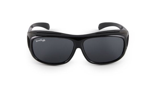 SPACEFLIGHT Overhead Sunglasses - Lunettes de soleil en noir - Lunettes polarisantes - Unisexe - Pour les lunettes de maximum 150 mm de large et 40 mm de haut - Catégorie de filtre : 3