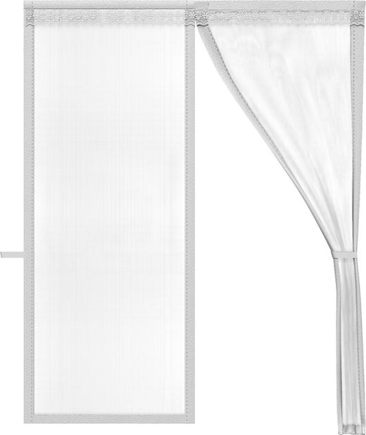 O'DADDY Rideau de porte Deluxe FIBER - Rideau à lames magnétiques - Pour les nouvelles constructions et les portes standard - Installation facile - Blanc Hor - 184x230 cm