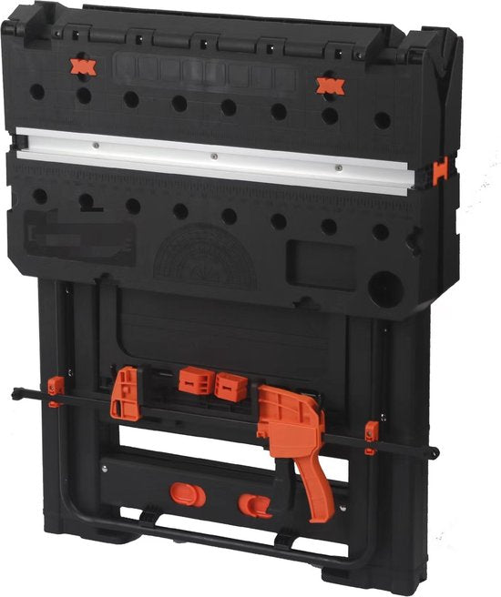 Établi pliant professionnel Aldorr - Table de travail réglable avec capacité de charge de 450 kg - Construction robuste et stable - Compact et léger - Idéal pour scier, percer et divers travaux de bricolage
