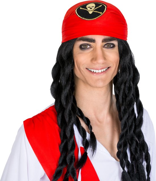 costume homme pirate capitaine borgne Henry S dressforfun - déguisement halloween - fête de carnaval - blanc - rouge