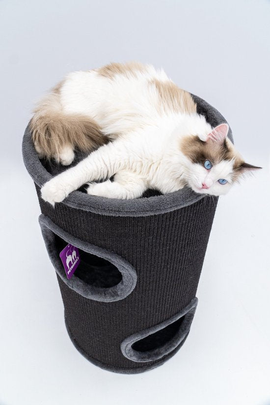 Petrebels Dome 80 Bac à griffer pour chat - Poivre - Ø 45 x 80 cm - stable