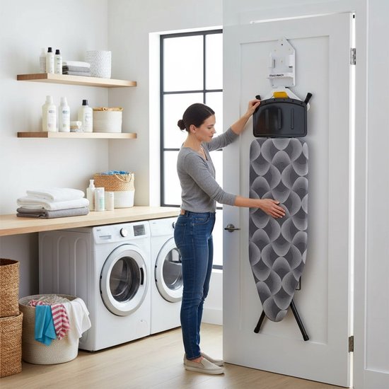 STAUS&BACH Support de fer à repasser PressIQ - pour suspendre le fer à repasser et la planche à repasser - Système de suspension - Blanc