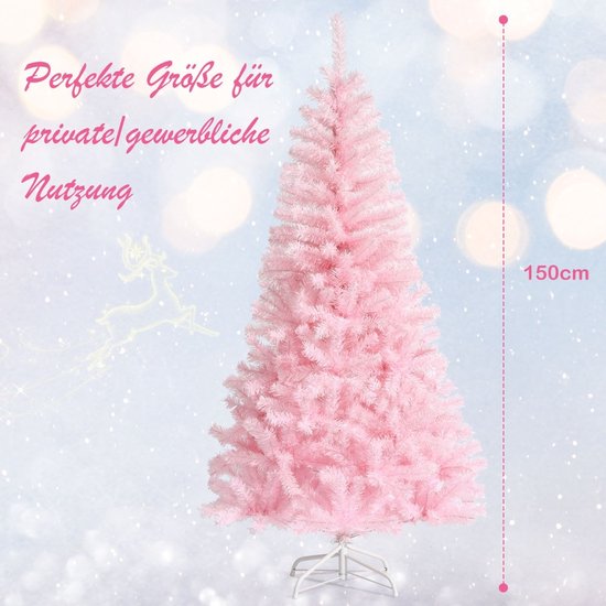 Coast 150 cm sapin de Noël rose avec paillettes colorées